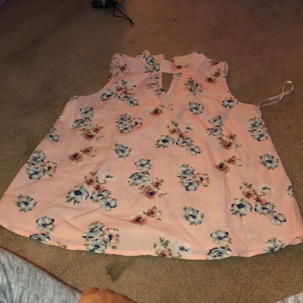 Pink floral shirt